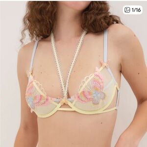 For Love And Lemons Pastel Papillon Butterfly Underwire Bra 32C - NWT